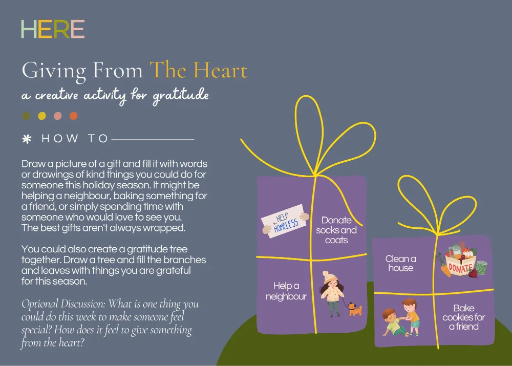 The first page of Holiday Giving Heart