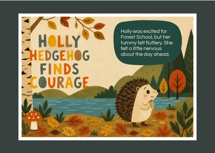 Preview of the Holly Hedgehog Finds Courage Postcard activity