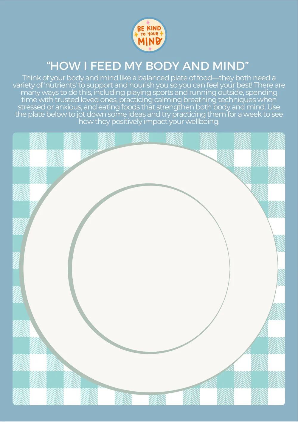 The first page of How I Feed My Body And Mind