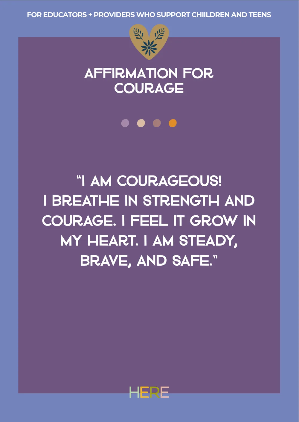 The first page of I am Courageous