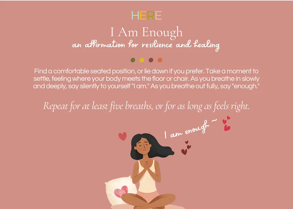 The first page of I Am Enough