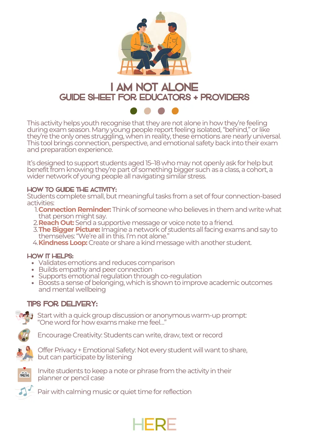 The first page of I Am Not Alone