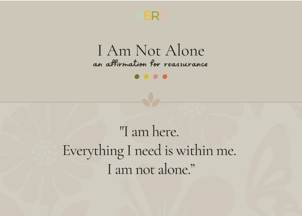 The first page of I Am Not Alone