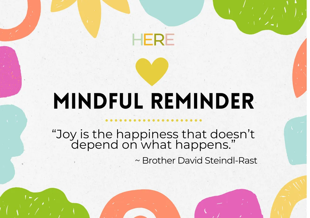 The first page of Joy And Happiness