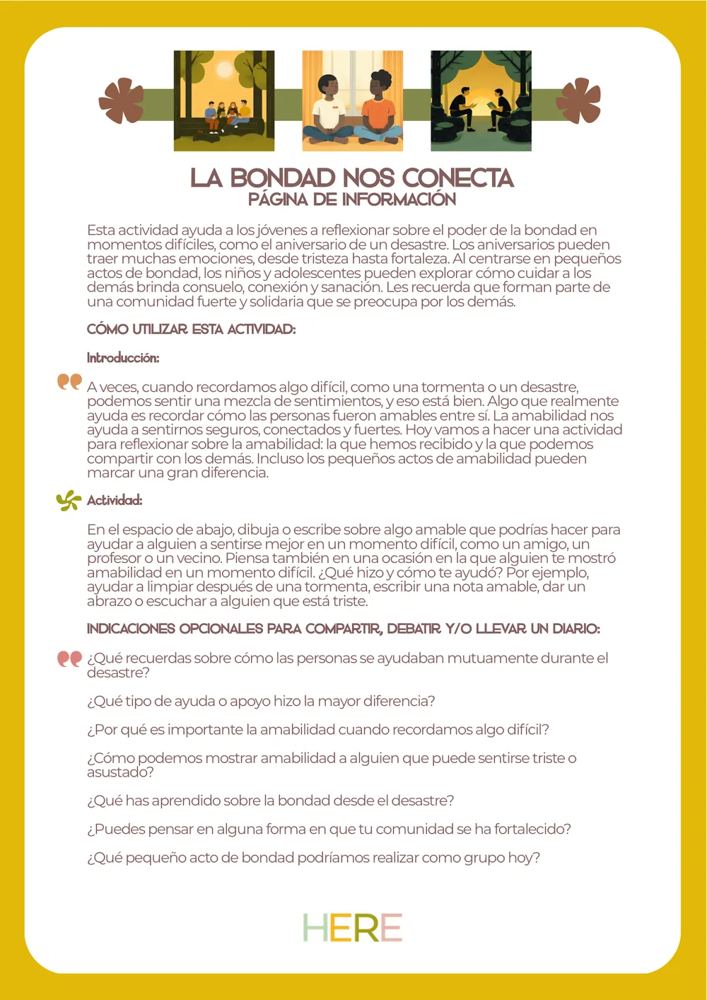 The first page of La Bondad Nos Conecta