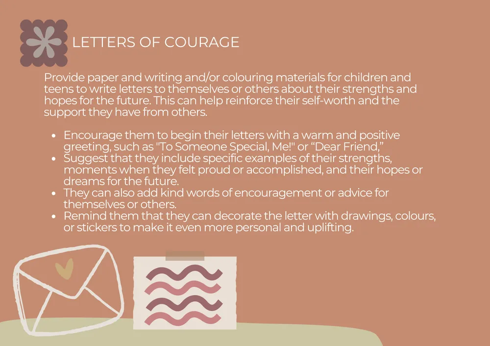 The first page of Letters of Courage