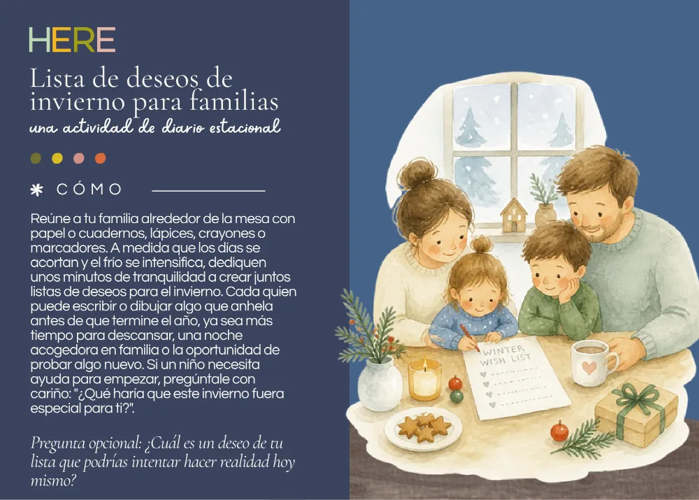 The first page of Lista De Deseos De Invierno Para Familias