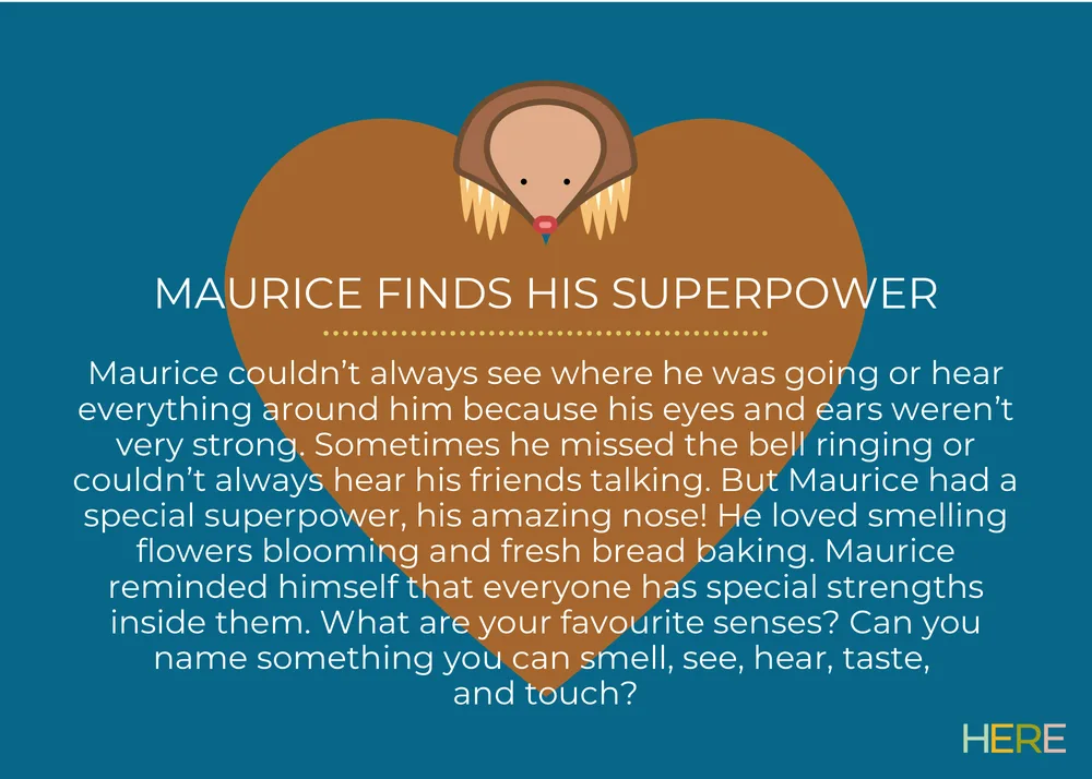 The first page of Maurice Finds His Superpower