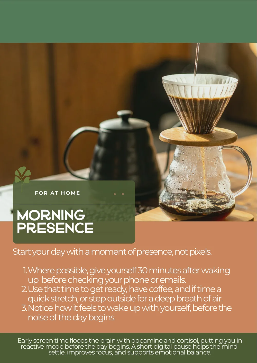 The first page of Morning presence