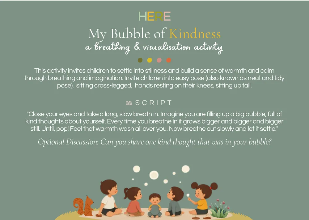 The first page of My Bubble of Kindness