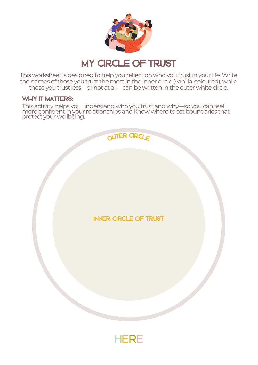 The first page of My Circle Of Trust
