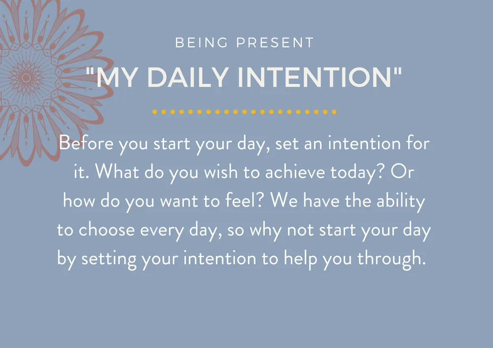 The first page of My Daily Intention