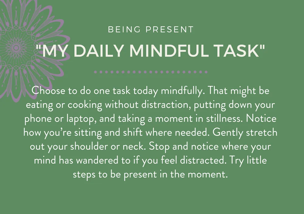 The first page of My Daily Mindful Task