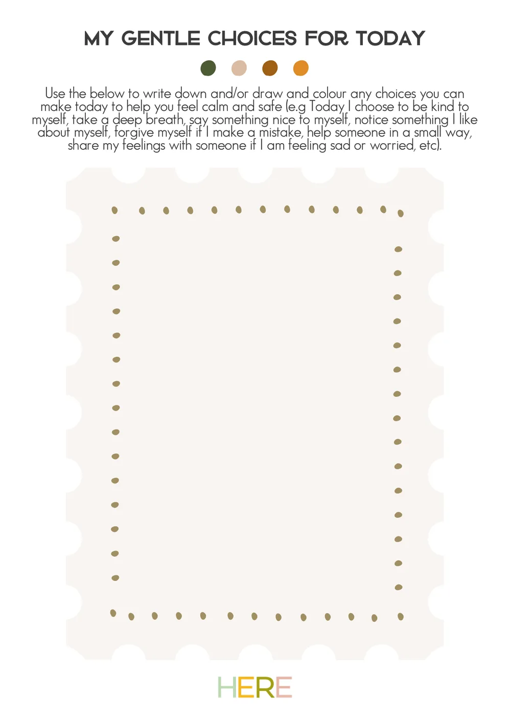 The first page of My Gentle Choices Today