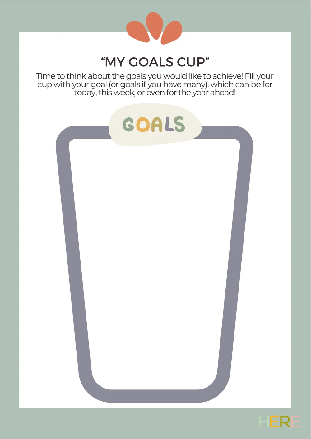 The first page of My Goals Cup