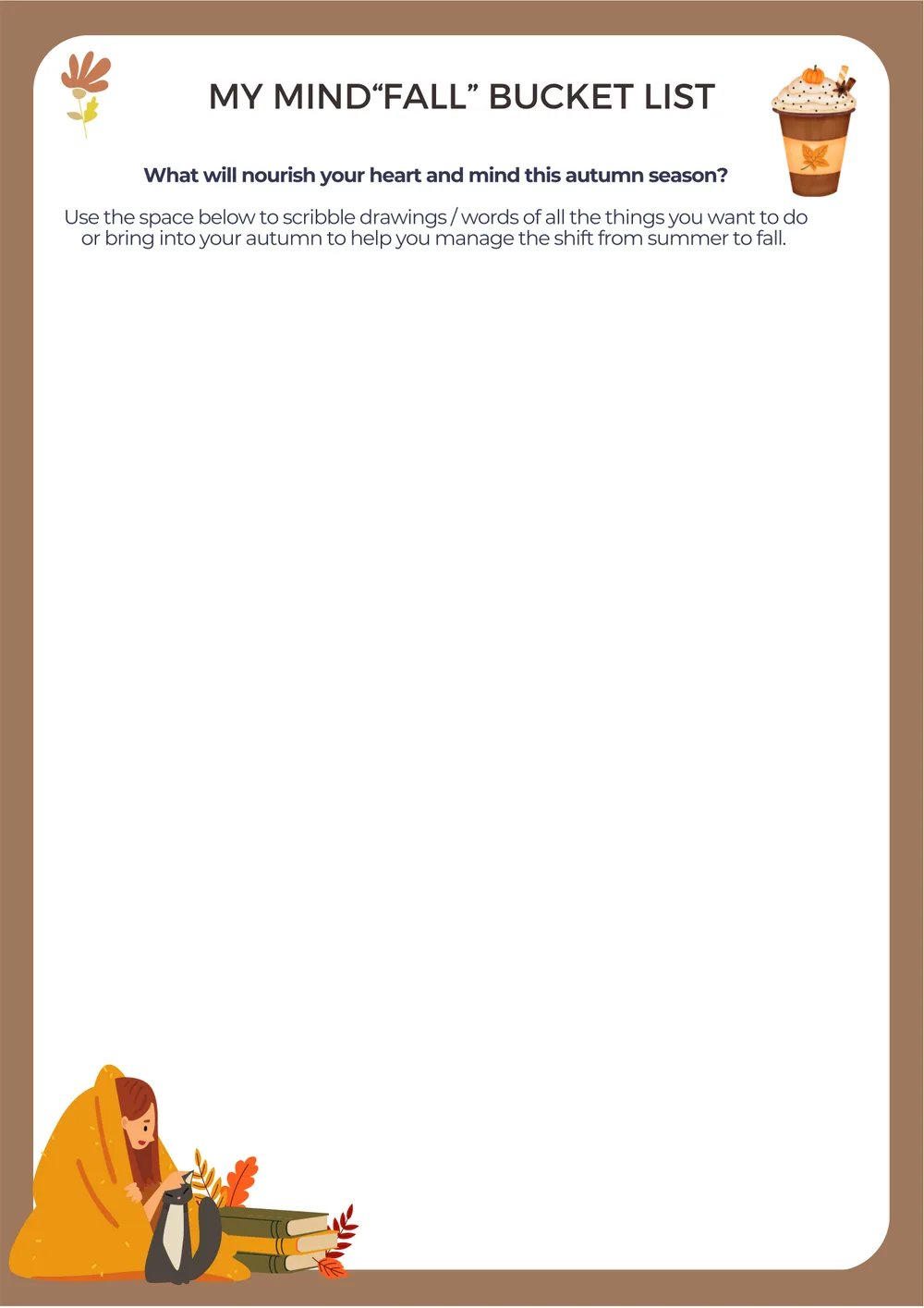 The first page of My Mind-Fall Bucket List