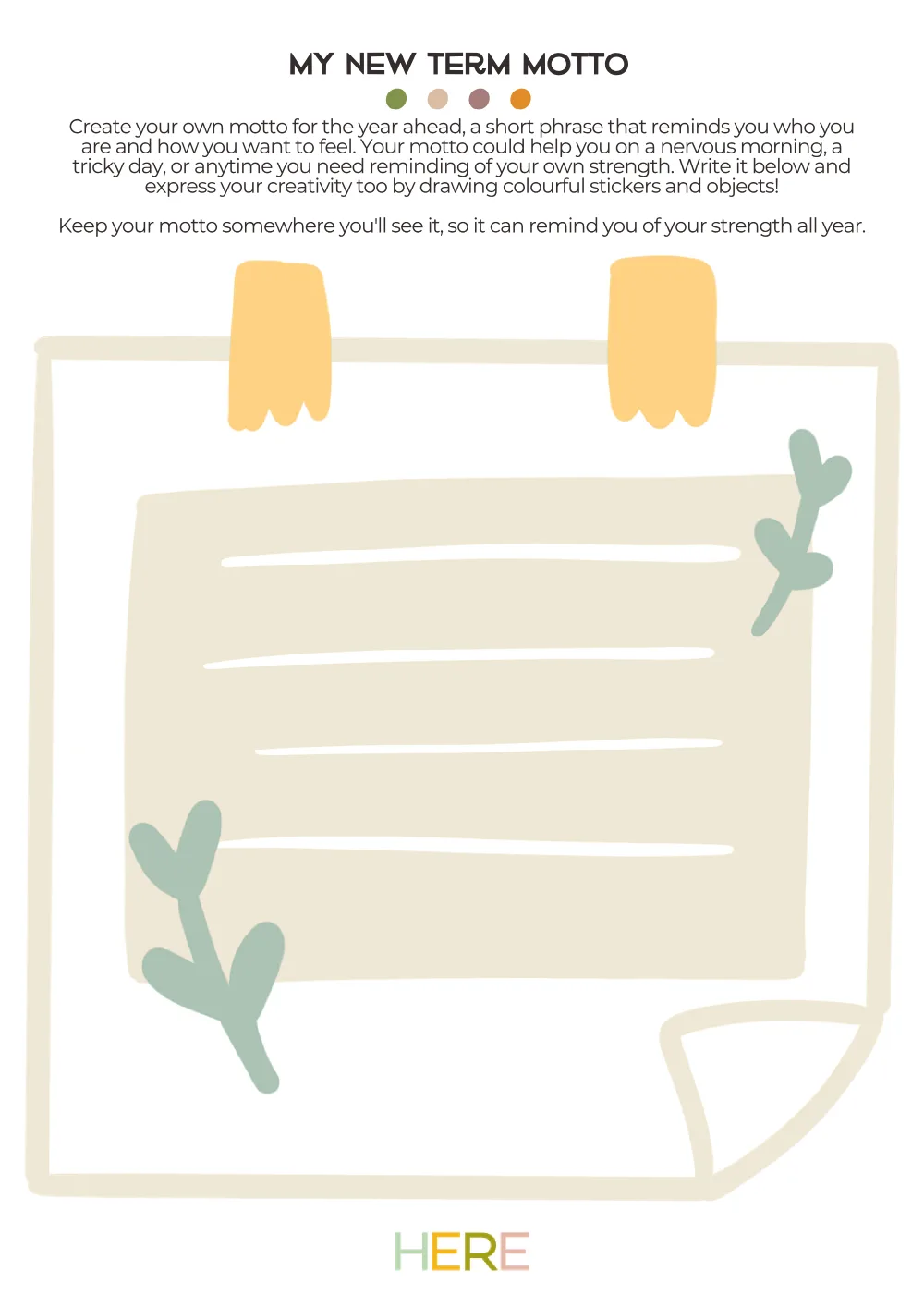 The first page of My New Term Motto