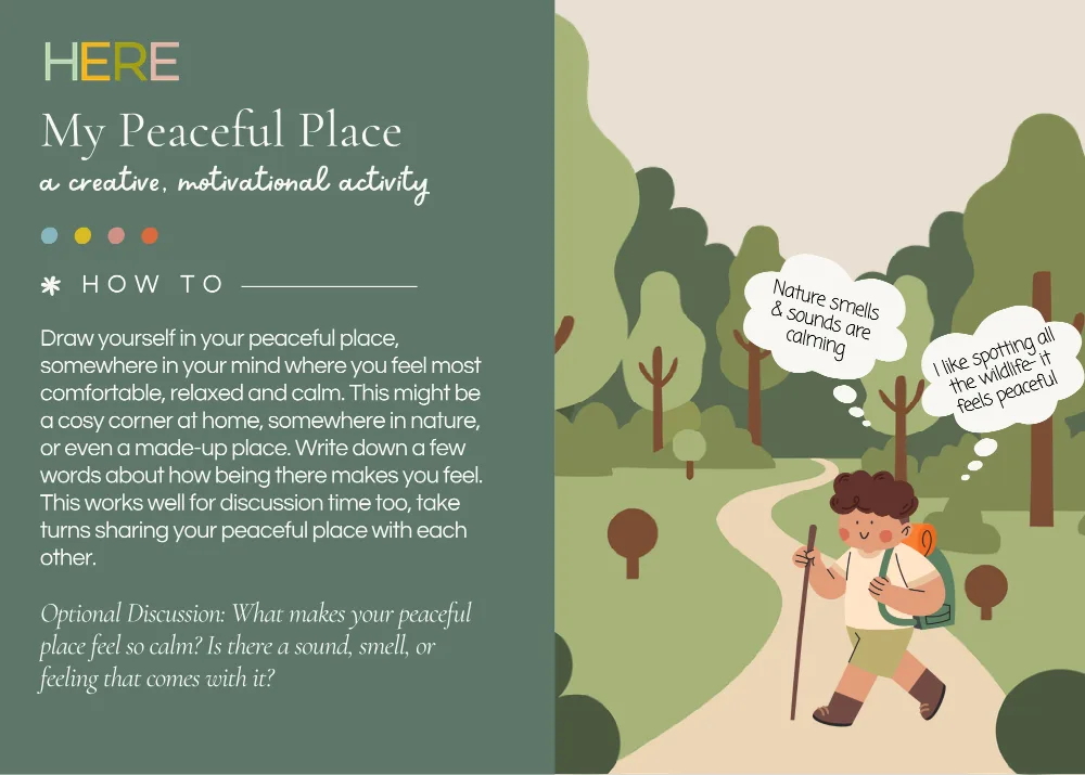 The first page of My Peaceful Place