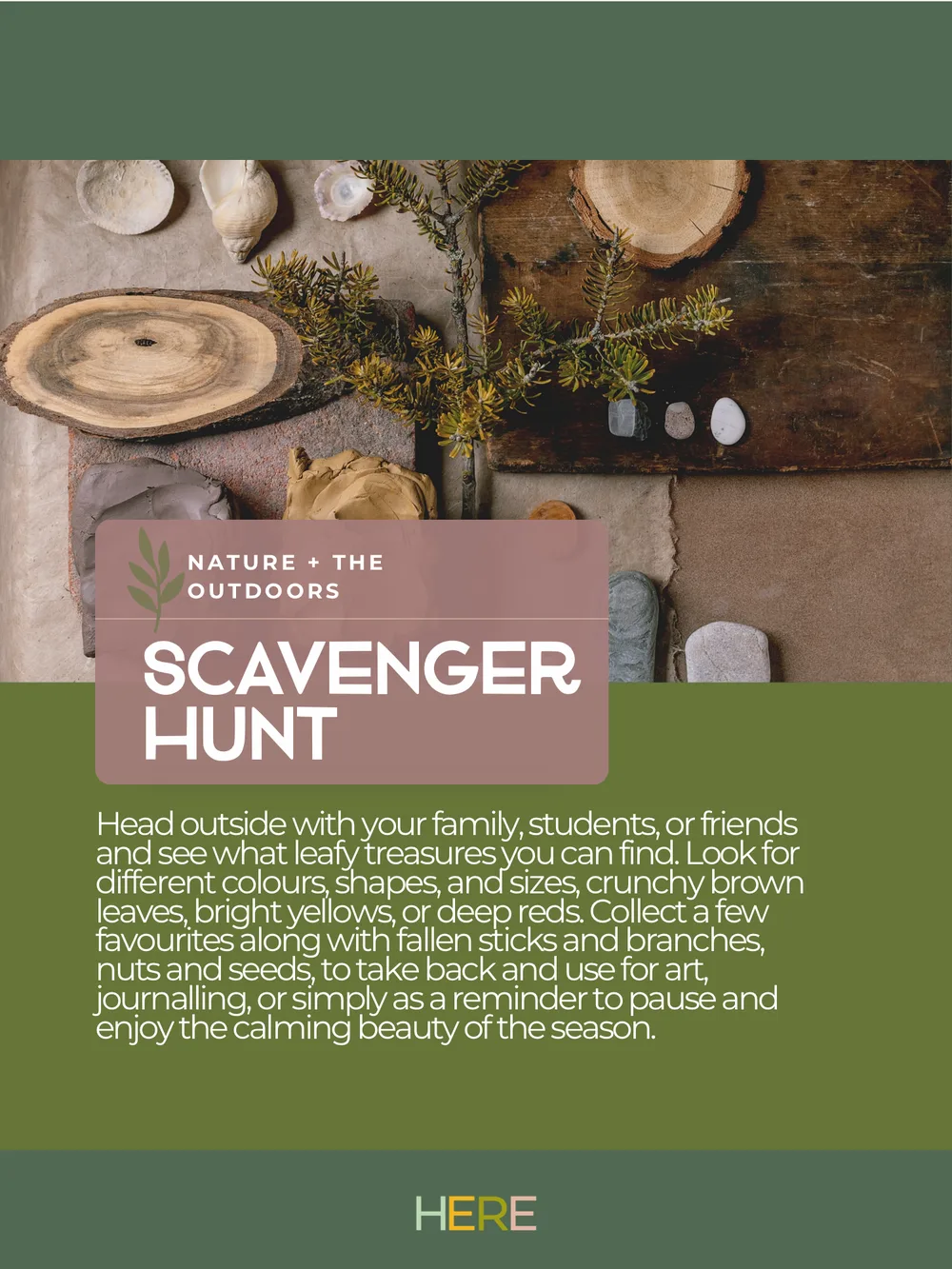 The first page of Nature Scavenger Hunt