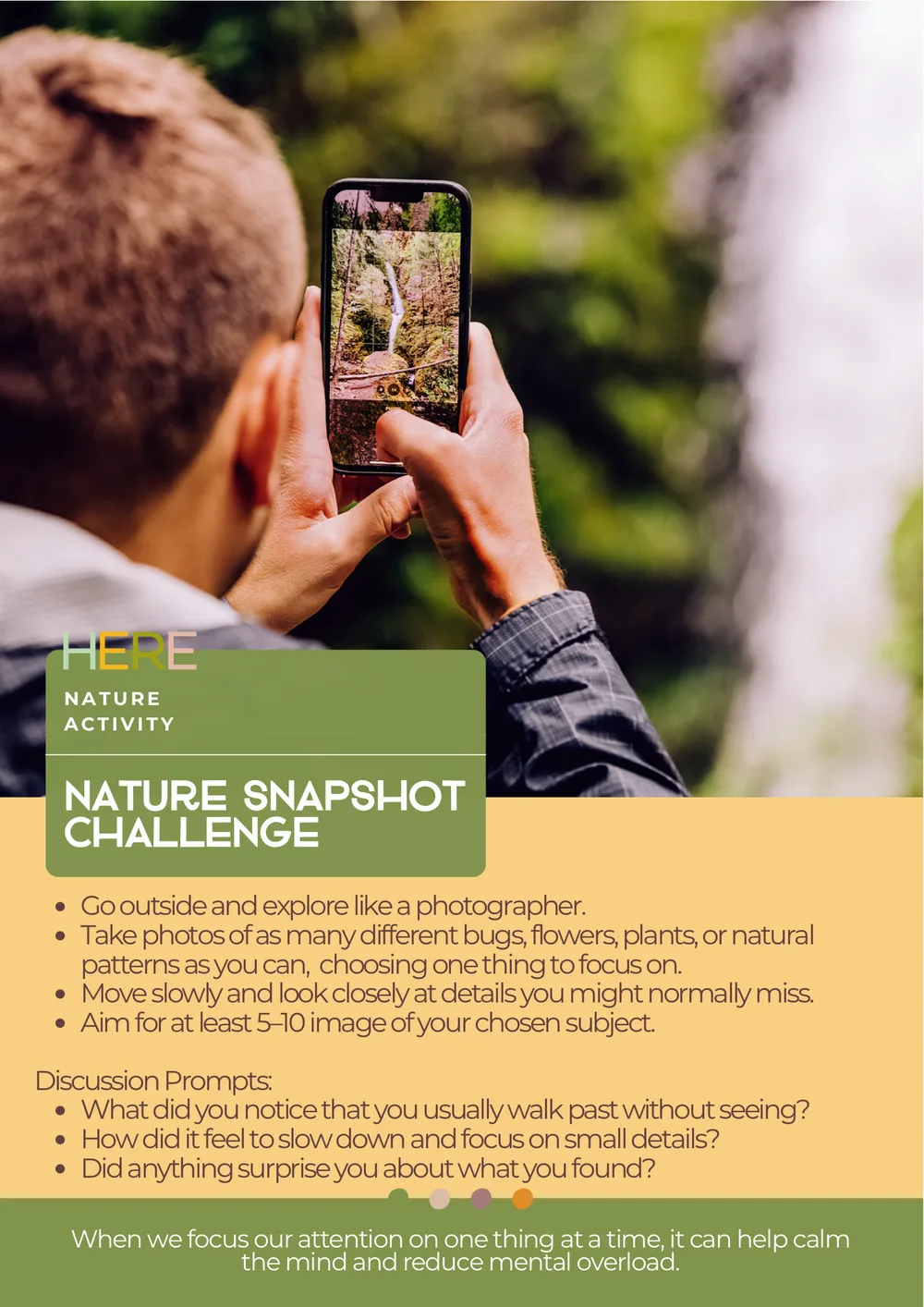 The first page of Nature Snapshot Challenge