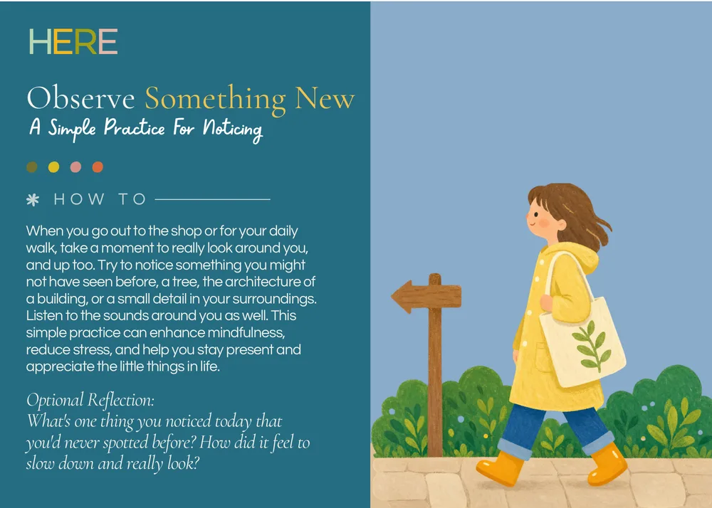 The first page of Observe Something New