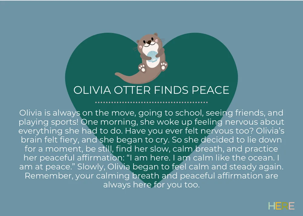 The first page of Olivia The Otter Finds Peace