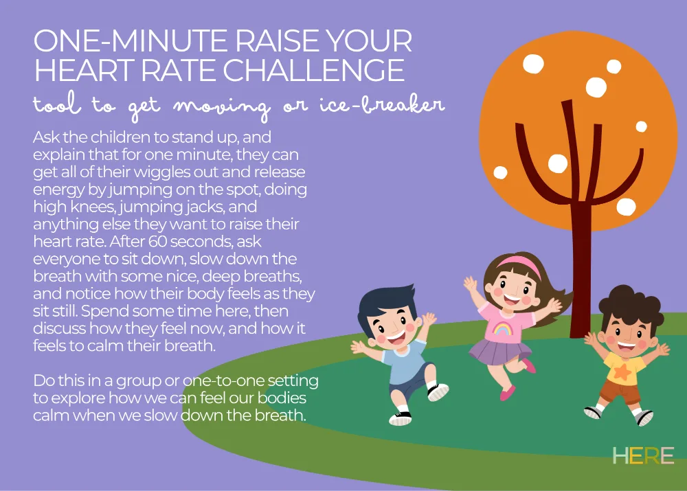 The first page of One-Minute Raise Your Heart Rate Challenge