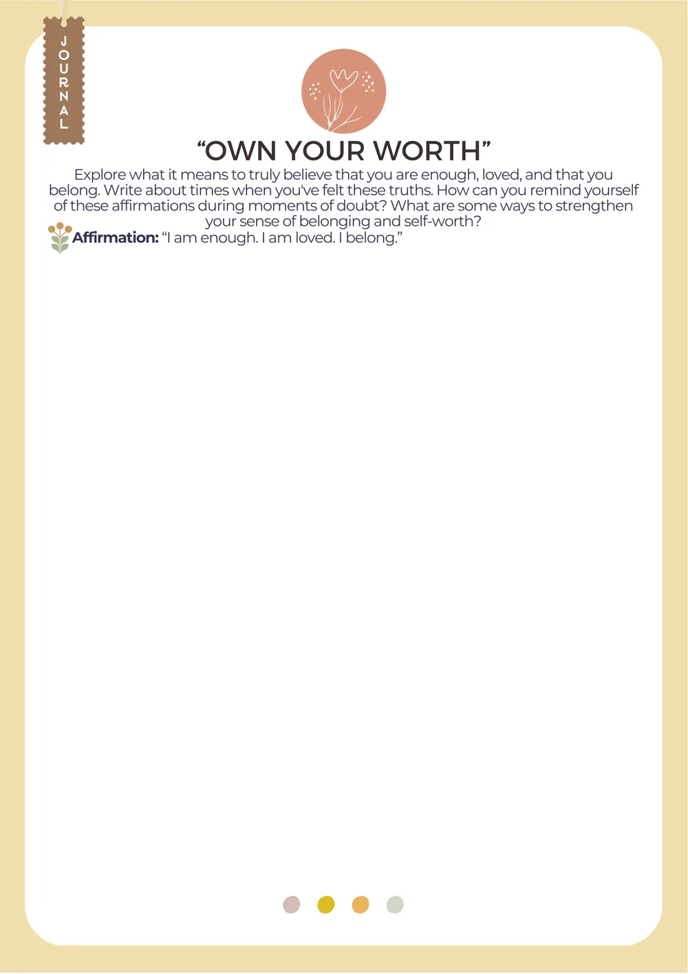 The first page of Own Your Worth