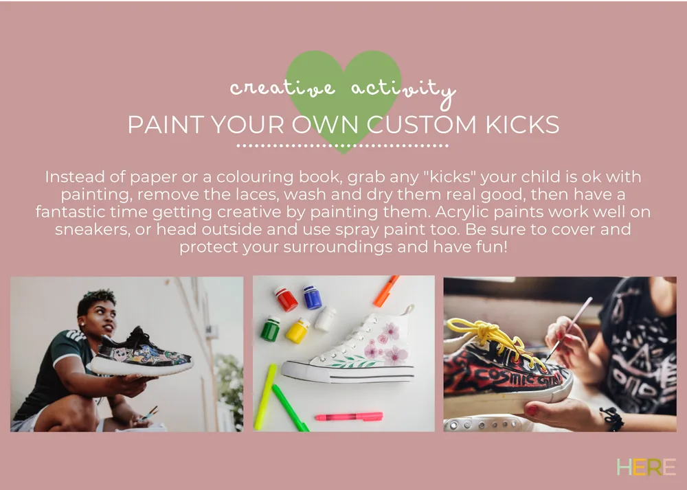 The first page of Paint Your Own Custom Kicks