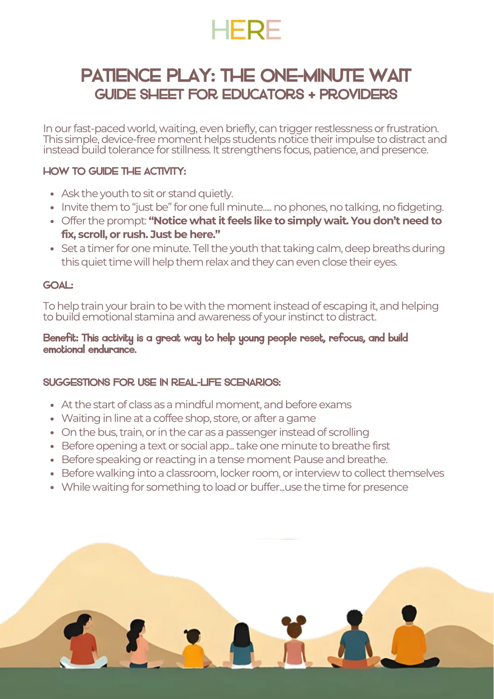 The first page of Patience Play: The One Minute Wait Challenge