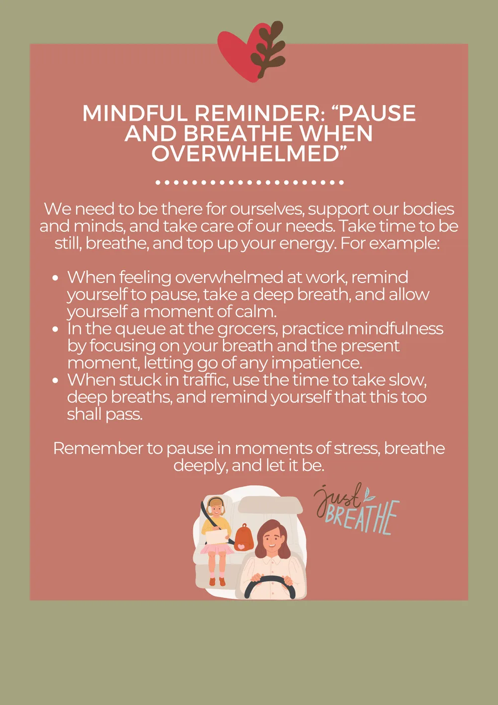 The first page of Pause And Breathe