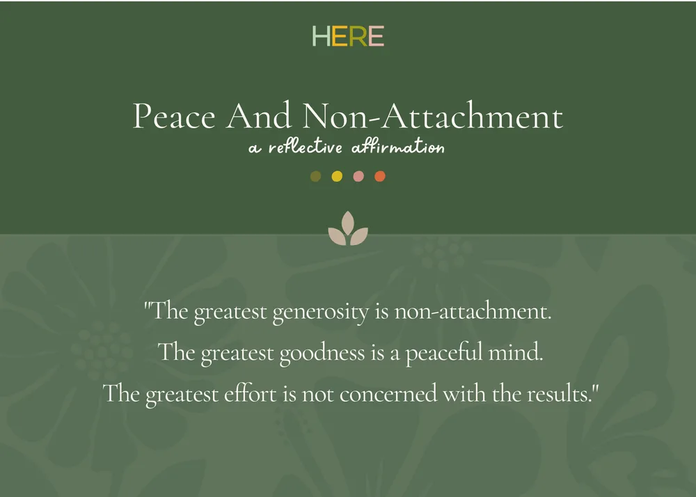The first page of Peace And Non-Attachment