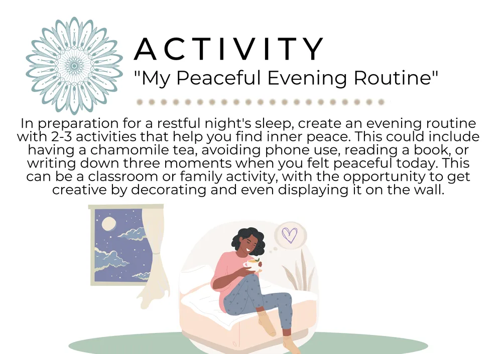 The first page of Peaceful Evening Routine