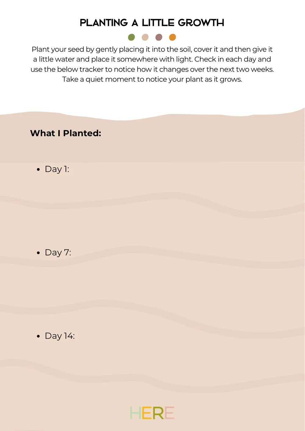 The first page of Planting A Little Growth