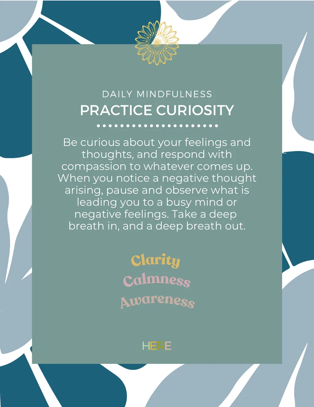 The first page of Practice Curiosity