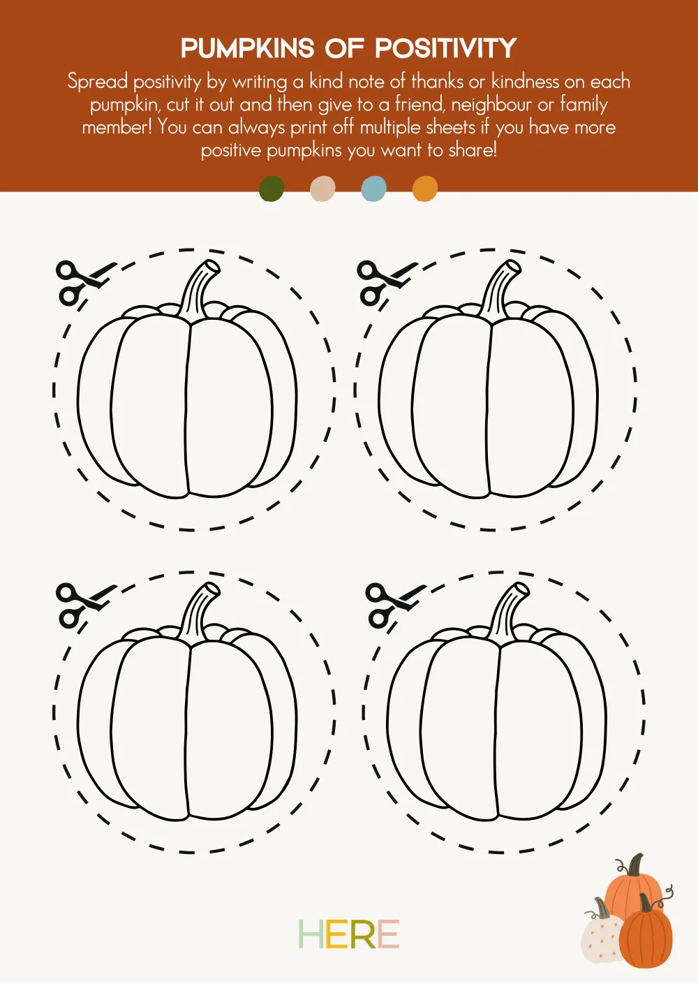 The first page of Pumpkins of Positivity