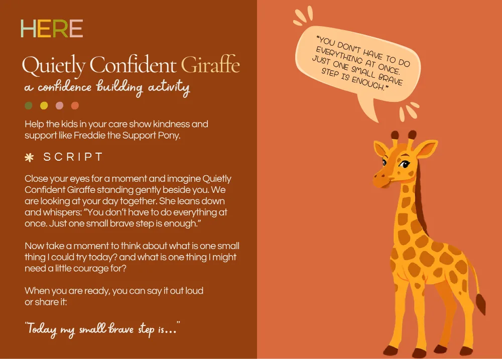 The first page of Quietly Confident Giraffe