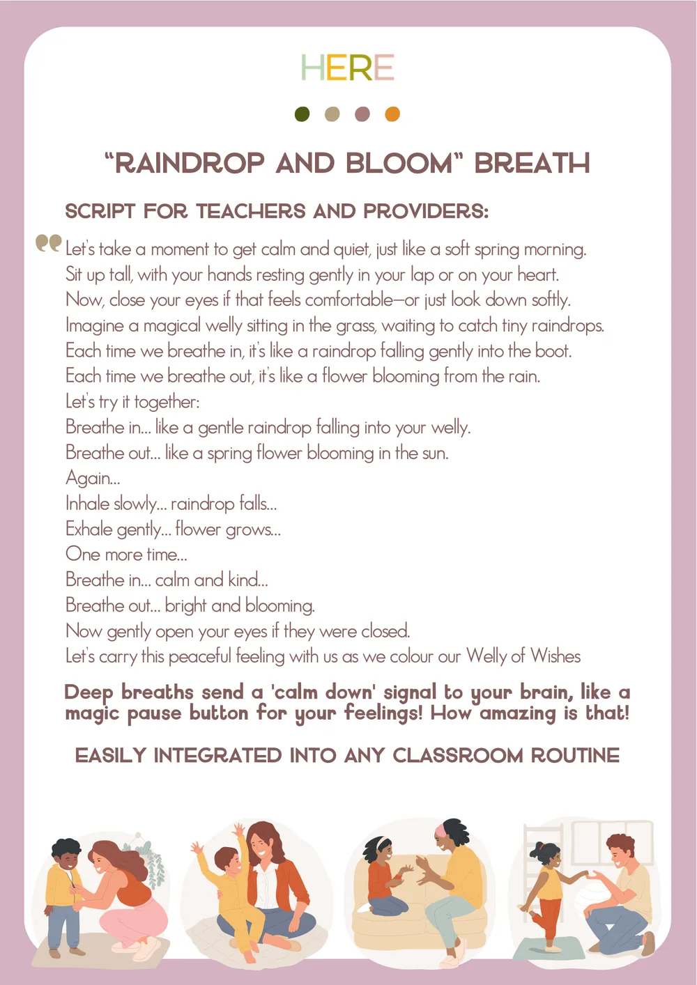 The first page of Raindrop and Bloom Breath