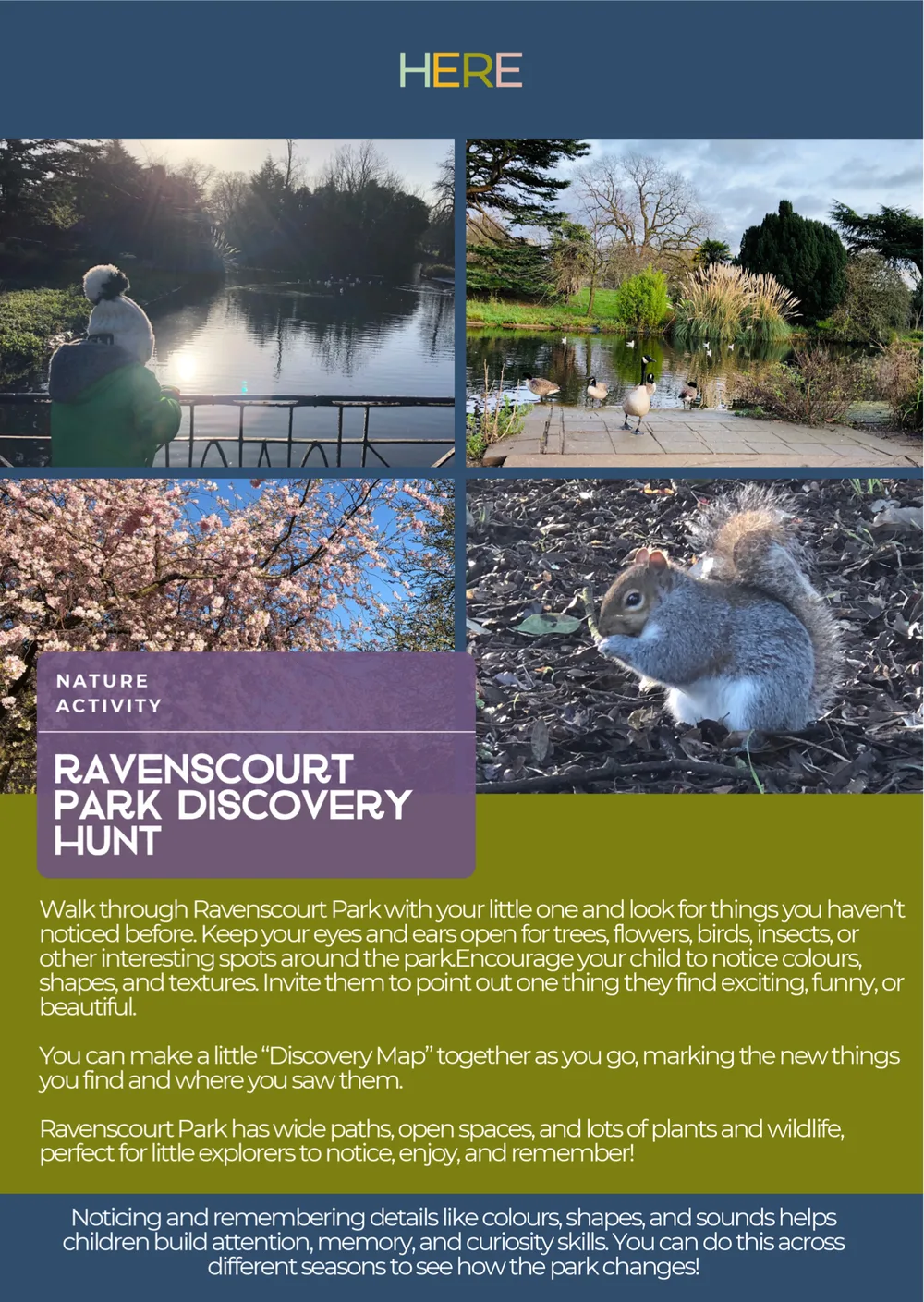 The first page of Ravenscourt Park Discovery Hunt