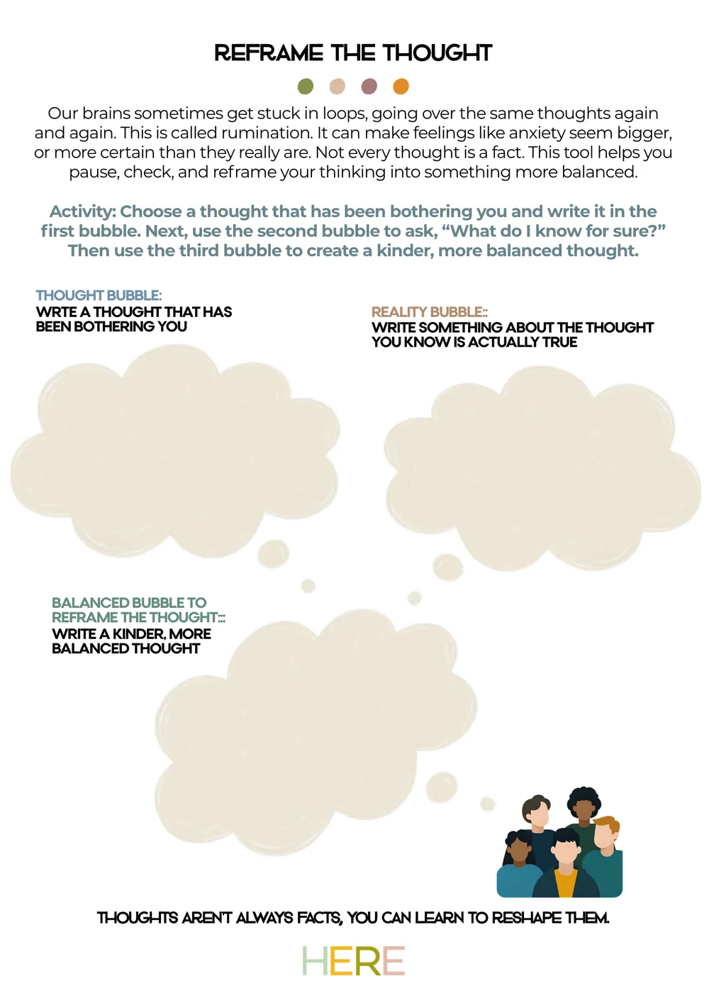 The first page of Reframe The Thought