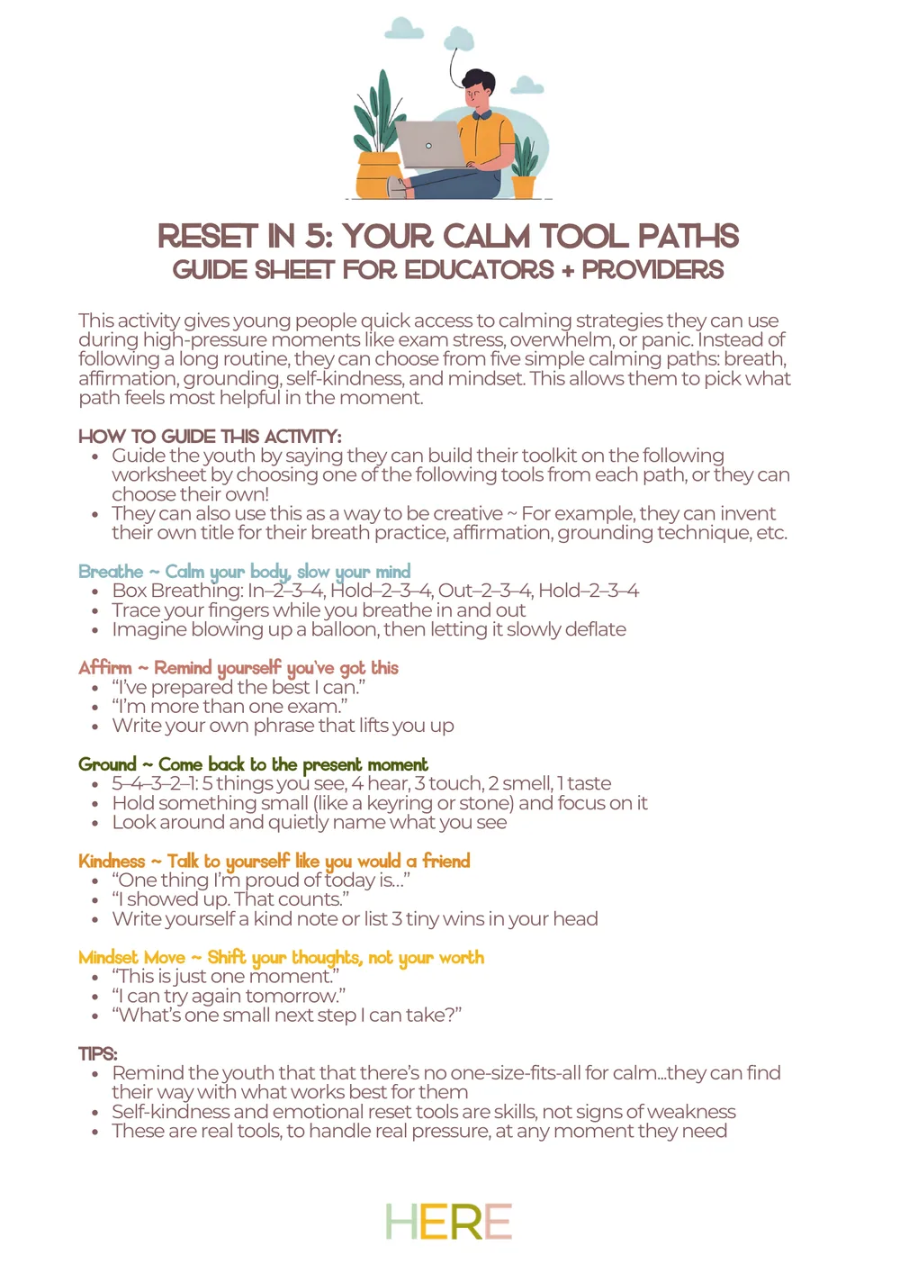 The first page of Reset In 5: Your Calm Tool Paths
