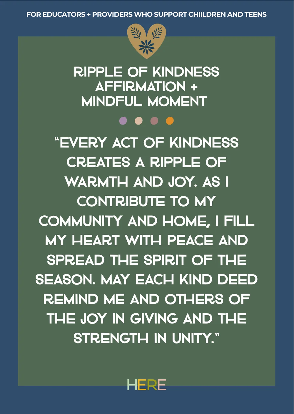 The first page of Ripple of Kindness