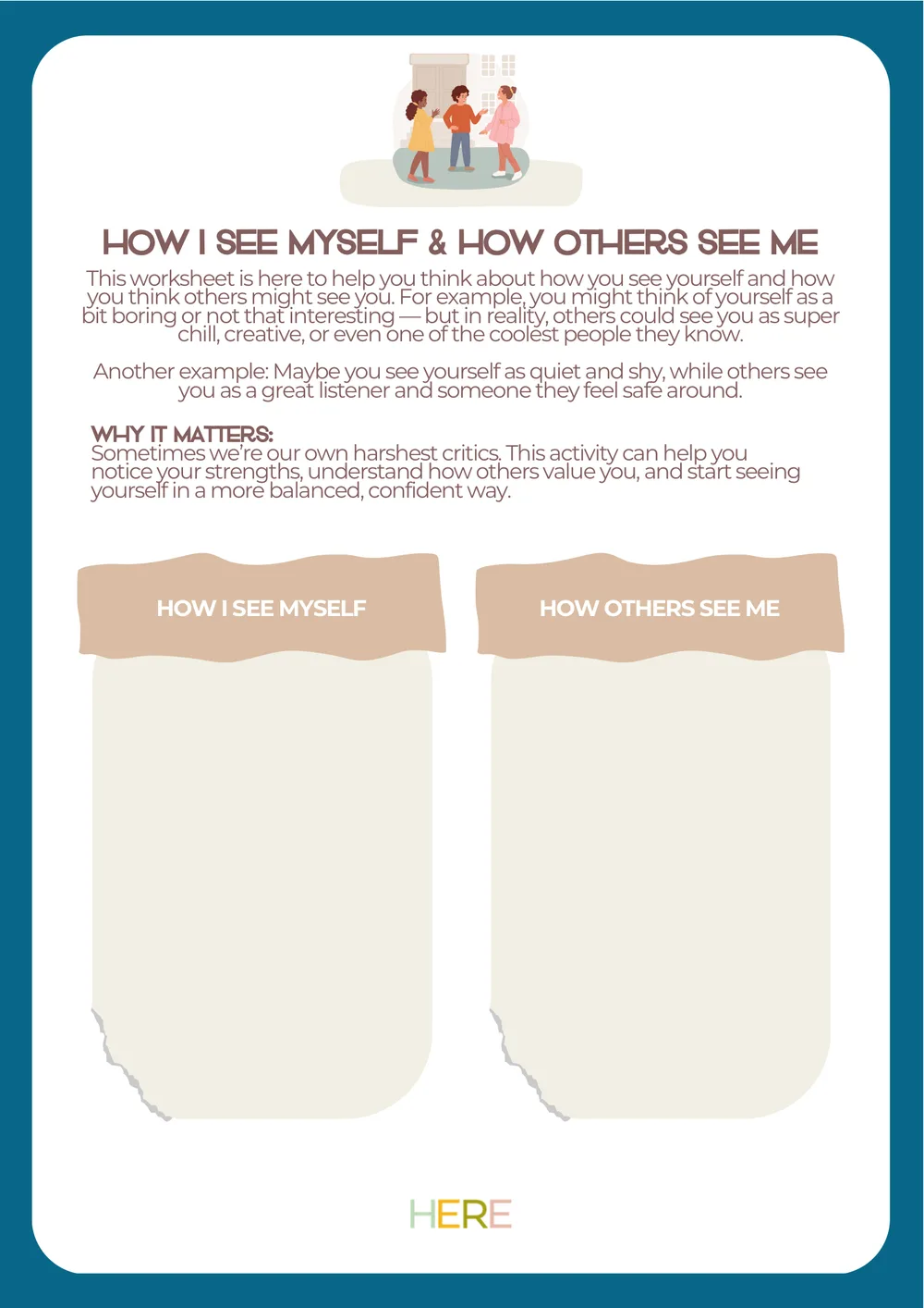 The first page of See Myself & How Others See Me