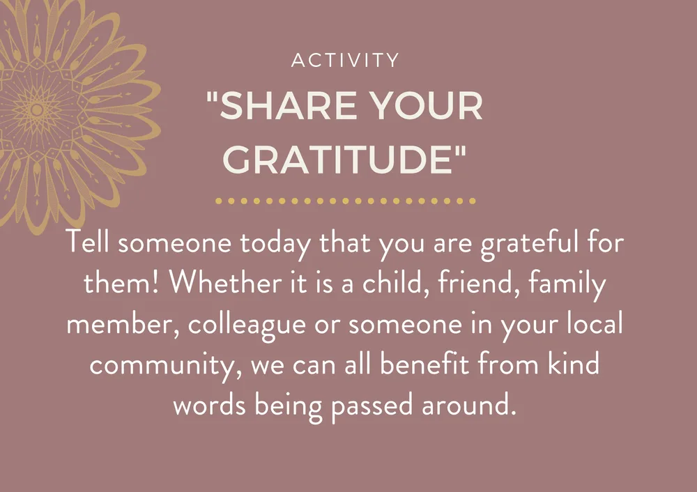 The first page of Share Your Gratitude