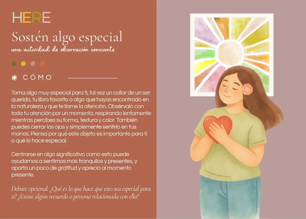 The first page of Sostén algo especial