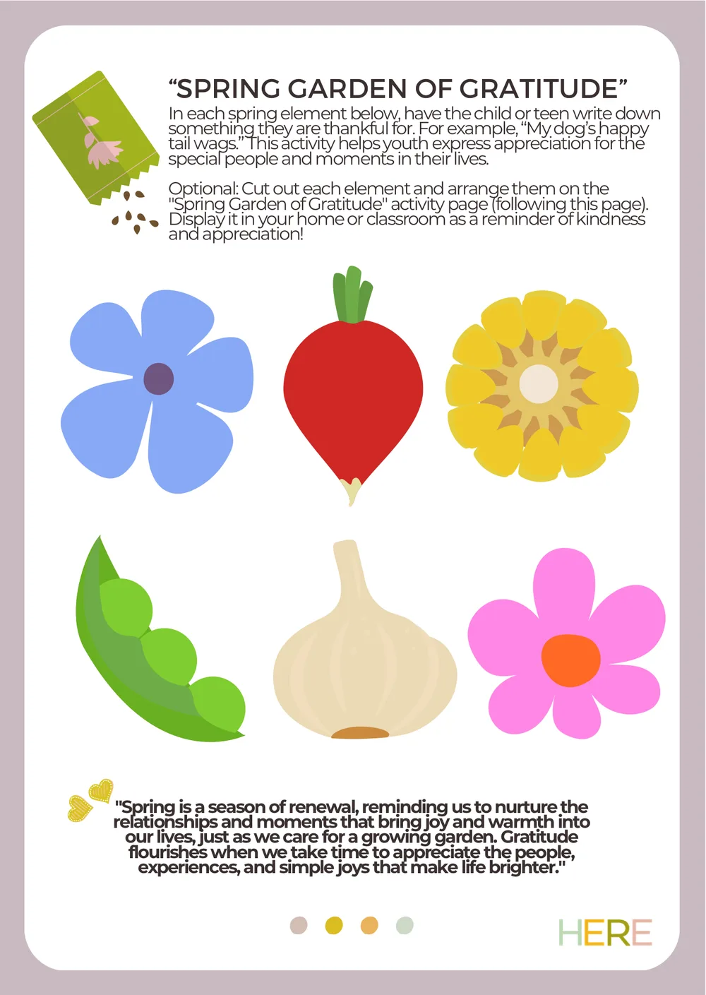 The first page of Spring Garden of Gratitude