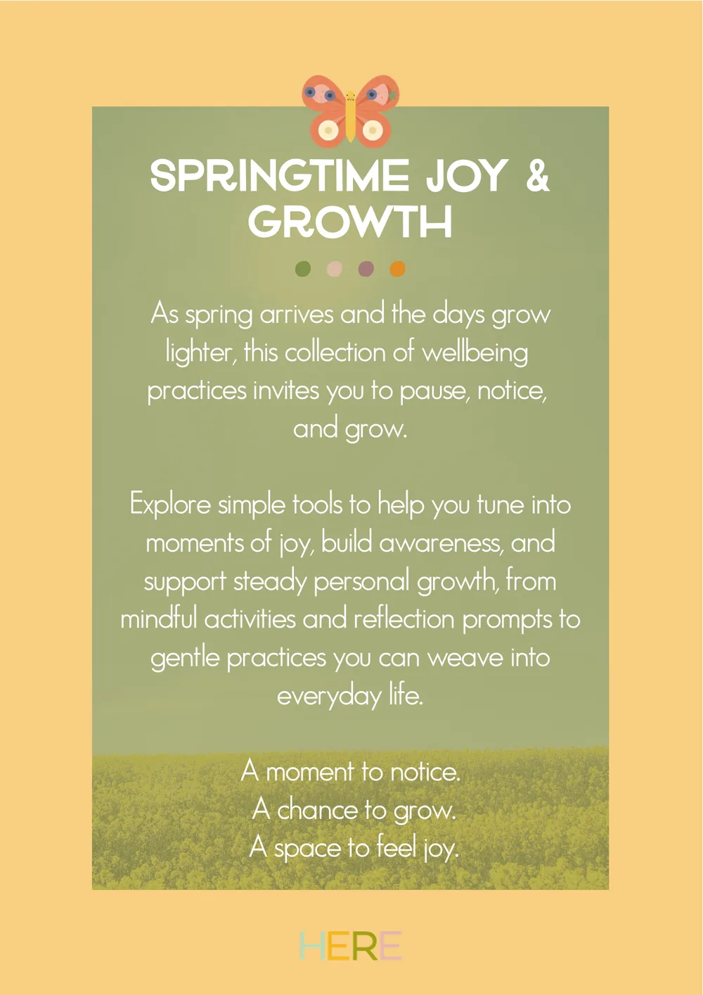 The first page of Springtime Joy & Growth
