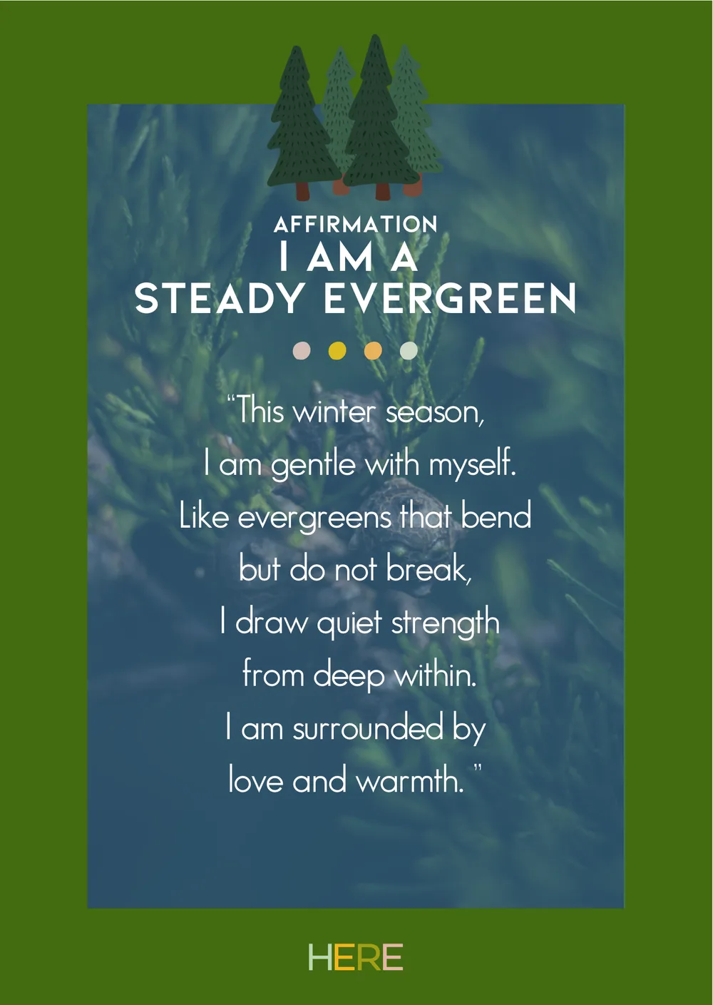 The first page of Steady Evergreen: Winter and Holidays