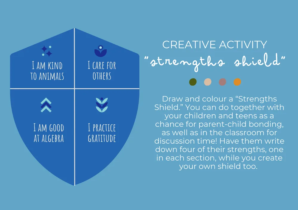 The first page of Strengths Shield For Teens