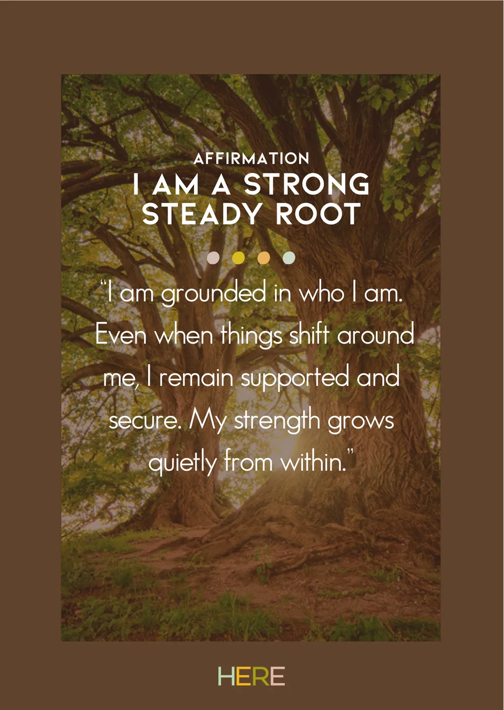 The first page of Strong Steady Root